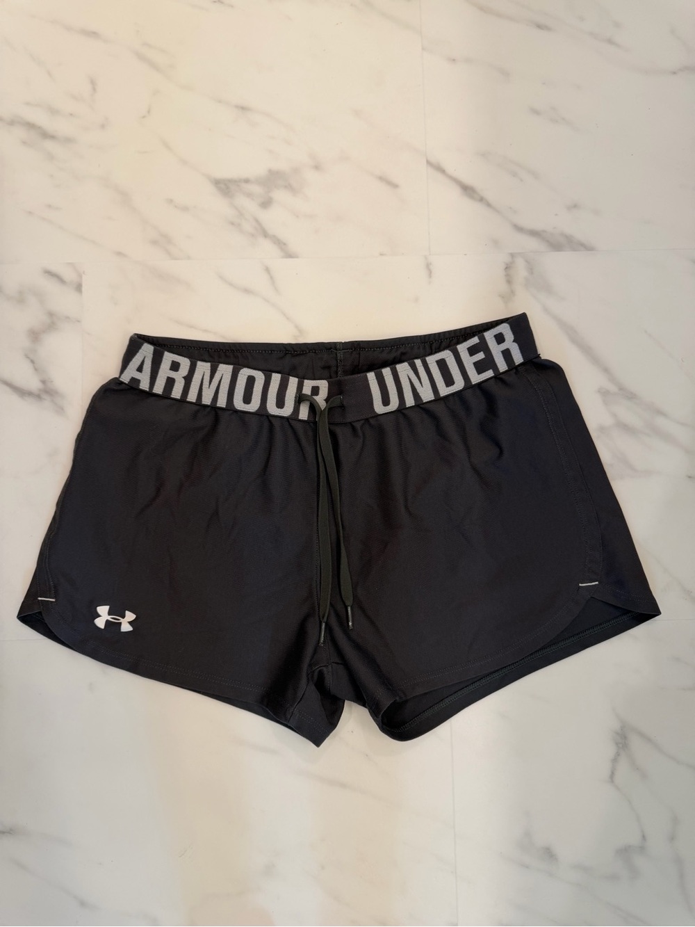 Under Armour Women’s Charcoal Athletic Logo Waistband Shorts